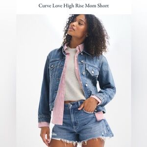Abercrombie & Fitch Curve Love High Rise 4” Denim Shorts EUC